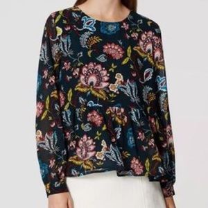 LOFT | Green Floral Blouse
